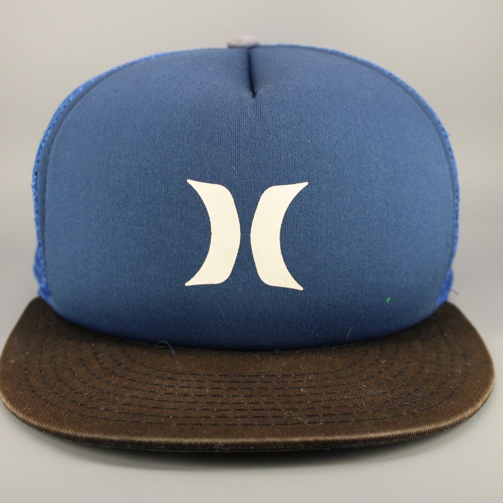 Hurley Hat Cap Snapback Trucker Foam Front Blue White Logo Surf Skate Mens